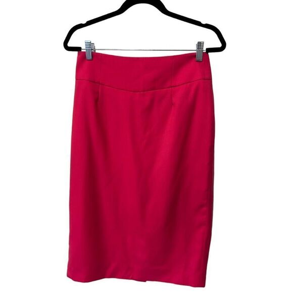 J. Crew Wool Stretch Lined Back Zip Straight Pencil Skirt Fuchsia Pink Size 4 - Picture 1 of 12